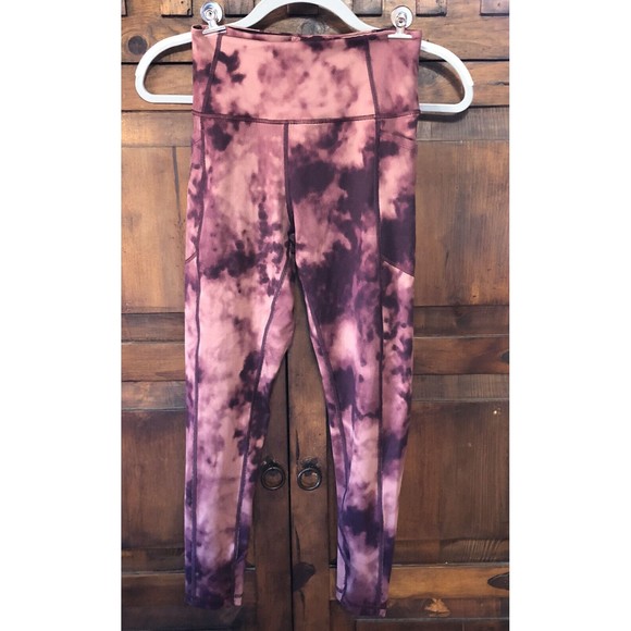 VICTORIA'S SECRET Essential Pocket Legging Winter Wine Tie Dye Size 6 - Picture 1 of 5